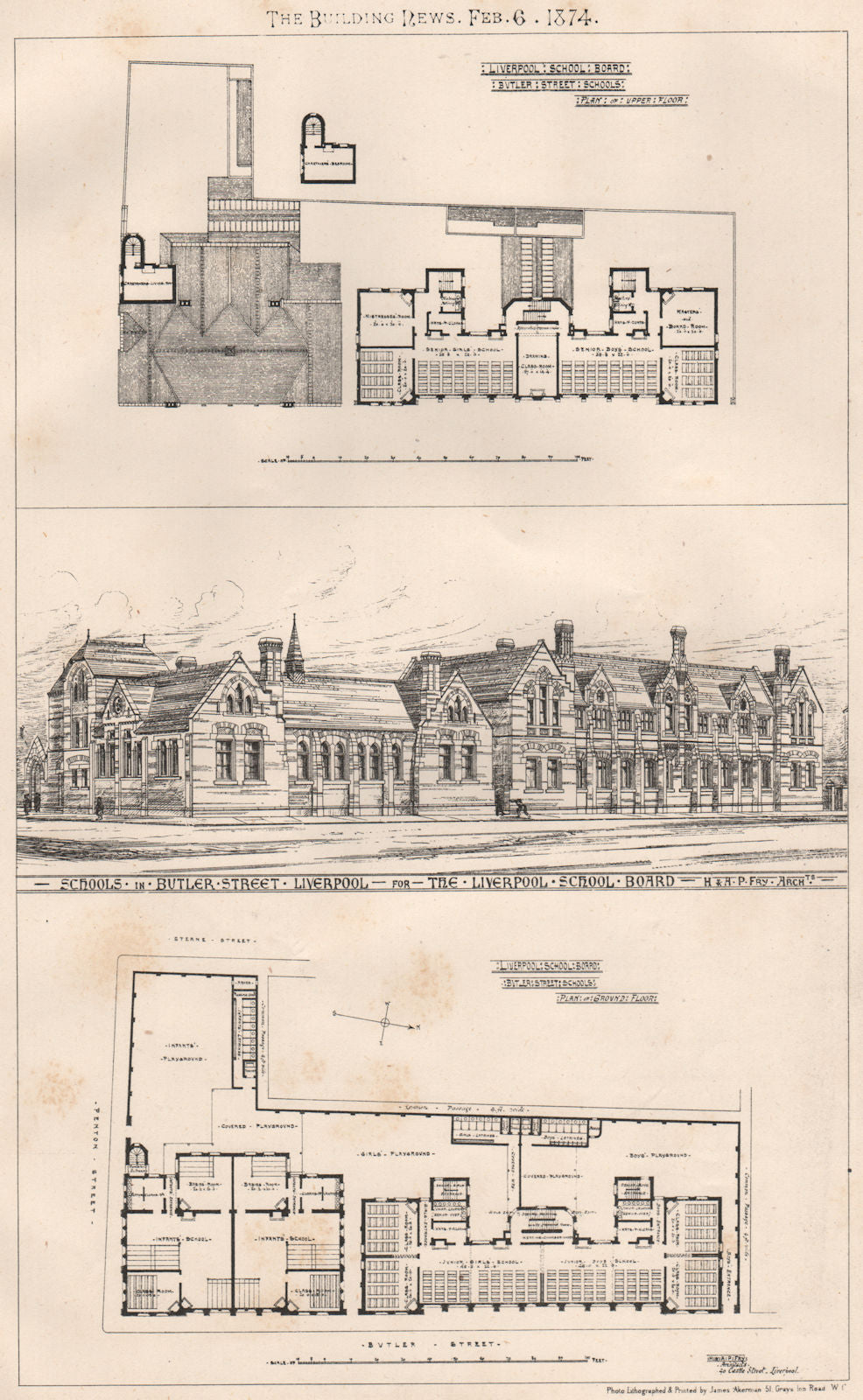 Liverpool School Board, Butler Street Schools;H.& A.P. Fry Architects 1874